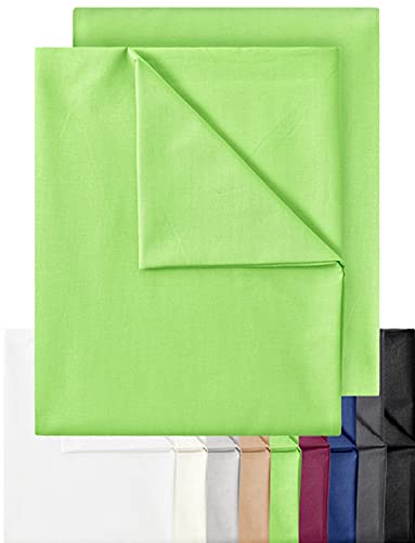GREEN MARK Textilien 2er Pack Klassische Bettlaken Betttuch Laken Leintuch Haustuch 100% Baumwolle ohne Gummizug vielen Größen und Farben Größe: 180x275 cm, Apfel grün von GREEN MARK Textilien