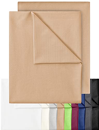 GREEN MARK Textilien 2er Pack Klassische Bettlaken Betttuch Laken Leintuch Haustuch 100% Baumwolle ohne Gummizug vielen Größen und Farben Größe: 180x275 cm, Sand beige von GREEN MARK Textilien