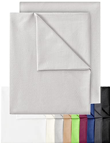 GREEN MARK Textilien 2er Pack Klassische Bettlaken Betttuch Laken Leintuch Haustuch 100% Baumwolle ohne Gummizug vielen Größen und Farben Größe: 180x275 cm, Silber grau von GREEN MARK Textilien