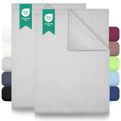 Green Mark Klassische Bettlaken – 2er Set Flache Laken aus 100 % Baumwolle, ohne Gummi, hautfreundlich, pflegeleicht, bei hohen Temperaturen waschbar - Silber Grau - 180x275 cm Green Mark Klassische Bettlaken – 2er Set Flache Laken aus 100 % Baumwolle, ohne Gummi, hautfreundlich, pflegeleicht, bei hohen Temperaturen waschbar - Silber Grau - 180x275 cm von GREEN MARK Textilien