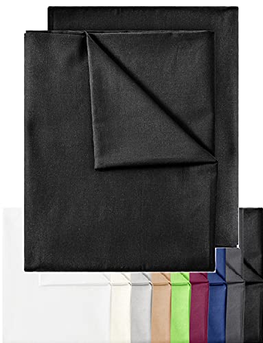 GREEN MARK Textilien 2er Pack Klassische Bettlaken Betttuch Laken Leintuch Haustuch 100% Baumwolle ohne Gummizug vielen Größen und Farben Größe: 180x275 cm, schwarz von GREEN MARK Textilien