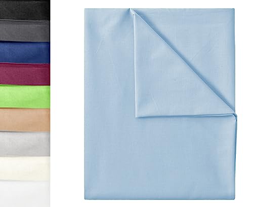 GREEN MARK Textilien Klassische Bettlaken | Betttuch | Laken | Leintuch | Haustuch 100% Baumwolle ohne Gummizug vielen Größen und Farben Größe:150x250 cm, Hell blau von GREEN MARK Textilien