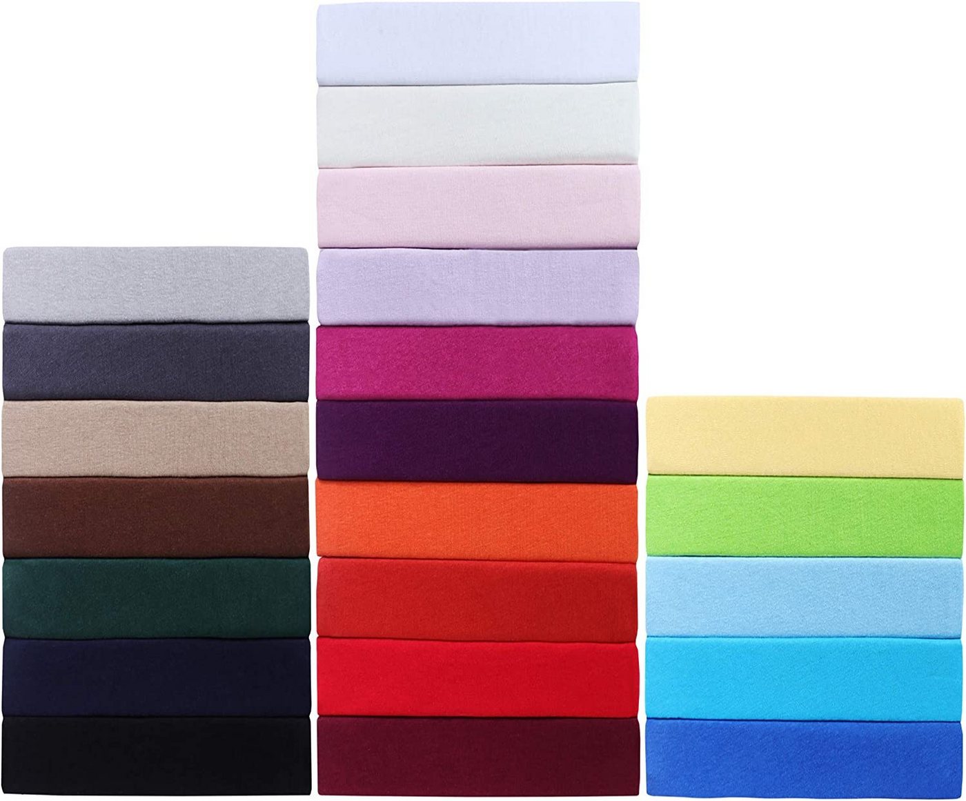 GREEN MARK Textilien Spannbettlaken Jersey Spannbettlaken, 100% Baumwolle, Gummizug: rundum, (1 Stück), Jersey Spannbettlaken, Spannbetttuch in vielen Größen und Farben von GREEN MARK Textilien