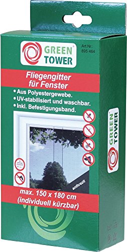 GREEN TOWER Fliegengitter 150X180 Anthrazit Fenster von GREEN TOWER