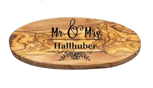 GREEN & STEEL Personalisiertes Servierbrett aus Olivenholz mit Gravur zur Hochzeit, Mr und Mrs mit Familienname, Olivenholzbrett als Hochzeitsgeschenk, ca. 31 cm x 16 cm … GREEN & STEEL Personalisiertes Servierbrett aus Olivenholz mit Gravur zur Hochzeit, Mr und Mrs mit Familienname, Olivenholzbrett als Hochzeitsgeschenk, ca. 31 cm x 16 cm … von GREEN & STEEL
