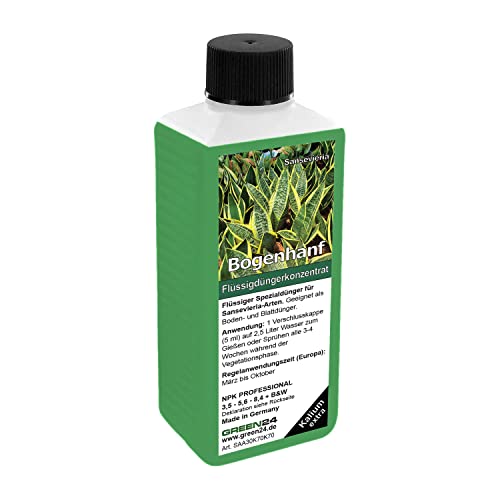 Bogenhanf Dünger Sansevieria NPK flüssig für Schwiegermutterzunge, Dracaena trifasciata, Sansevieria cylindrica, Sansevieria - Arten, Volldünger, Zimmer-Pflanzen düngen Bogenhanf Dünger Sansevieria NPK flüssig für Schwiegermutterzunge, Dracaena trifasciata, Sansevieria cylindrica, Sansevieria - Arten, Volldünger, Zimmer-Pflanzen düngen von GREEN24
