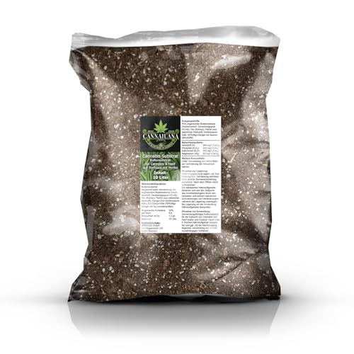 Cannabis Substrat Profi Grow Topf- und Plantagen Erde für extra Starkes Wachstum Blüte Ertrag, schnell und einfach zur Ernte, Hanf Indoor & Outdoor anbauen (Grow - Substrat 10 Liter) von GREEN24