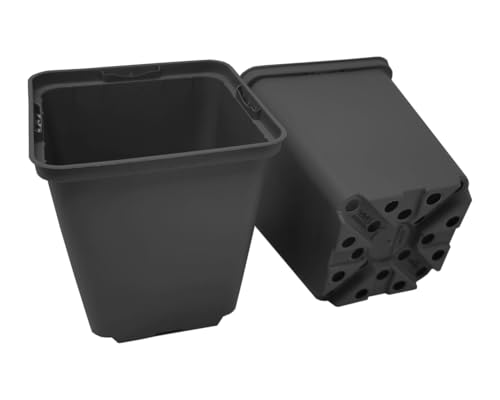GREEN24 10 Stück Pflanztöpfe Vierecktopf 9x9x9,5 cm Profi Anzuchttopf Pflanztopf Blumentopf Vierkant-Töpfe von GREEN24