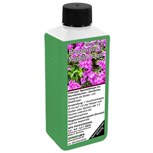 Bougainvillea Dünger & Mirabilis Dünger flüssig für Wunderblumen Drillingsblumen NPK Volldünger Konzentrat Bougainvillea Dünger & Mirabilis Dünger flüssig für Wunderblumen Drillingsblumen NPK Volldünger Konzentrat von GREEN24
