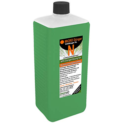 Micro+N Dünger XL 1 Liter für Düngerbeimischgeräte Bewässerungssysteme Hydroponisch HIGH-TECH NPK Volldünger von GREEN24