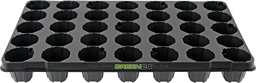 GREEN24 Premium Anzuchtplatte Topfplatte mit 35 Pflanztöpfen - 35er Topfpalette Blumentöpfe von GREEN24