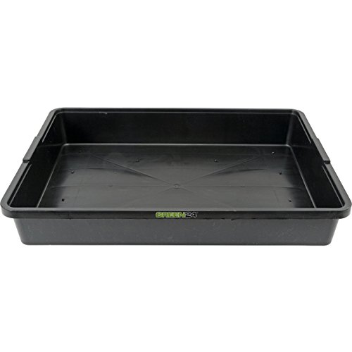 GREEN24 Profi Gewächshaus-Wanne XL565 wasserdicht für Pflanzen, Gewächshäuser und Garten, 56,5 x 41,5 x 8,5 cm, schwarz, für Innen und Außen von GREEN24