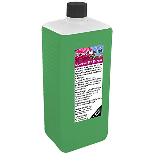 Rhododendron Dünger XL 1 Liter Azaleen düngen, Premium Flüssigdünger aus der Profi Linie von GREEN24