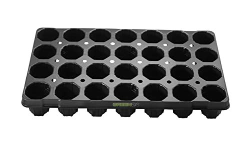 GREEN24 XL Pro QP28/6,5R Anzuchtplatte Topfplatte Premium | 28 runde hohe Töpfe Profi Topfpalette, 28 hohe Pflanztöpfe extra stabil, viele Jahre wiederverwendbar von GREEN24