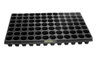 GREEN24 XL Pro QP84/5R Anzuchtplatte flach, Topfplatte Premium runde Töpfe Profi Topfpalette, 84 Pflanztöpfe extra stabil, viele Jahre wiederverwendbar von GREEN24