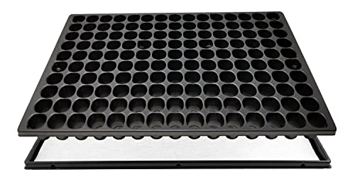STP Anzuchtset QP150R Topfplatte mit 150 runden Töpfen, Anzuchtplatte 33,5 x 51,5 cm mit Untersetzer und Kapillarmatte QuickPot Set QP-150 R (150 runde Töpfe DxH 30x43mm) Profi Multitopf-Platte von GREEN24