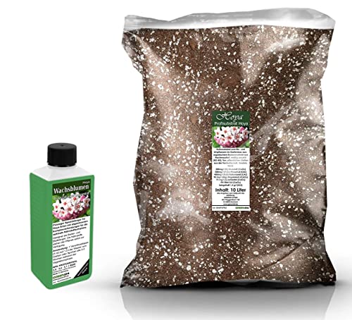 Umtopf - Set für Hoya Wachsblumen Porzellanblumen der Pflanzen-Sorten Carnosa, Kerrii u.a. - bestehend aus 10 Liter Spezial - Substrat und darauf abgestimmten Flüssigdünger (für Wachsblumen/Hoya) Umtopf - Set für Hoya Wachsblumen Porzellanblumen der Pflanzen-Sorten Carnosa, Kerrii u.a. - bestehend aus 10 Liter Spezial - Substrat und darauf abgestimmten Flüssigdünger (für Wachsblumen/Hoya) von GREEN24