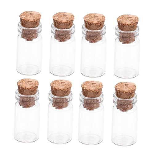 GREENADSCAPE Mini-glasflaschen Mit Korken 30 Stück Transparent Glas Und Holz Wunschflaschen Für Hochzeitsgrüße Partygeschenke Mit Anhängeröse von GREENADSCAPE