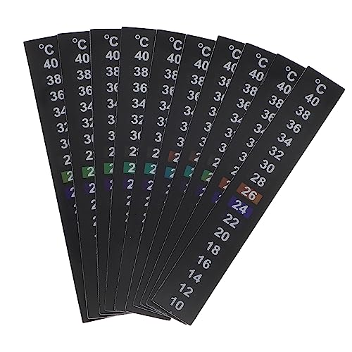 GREENADSCAPE 10 Stück Aquarium-thermometer-aufkleber Farbwechselnden Flüssigkristallmaterial Thermometerstreifen Zum Aufkleben Für Aquarium von GREENADSCAPE