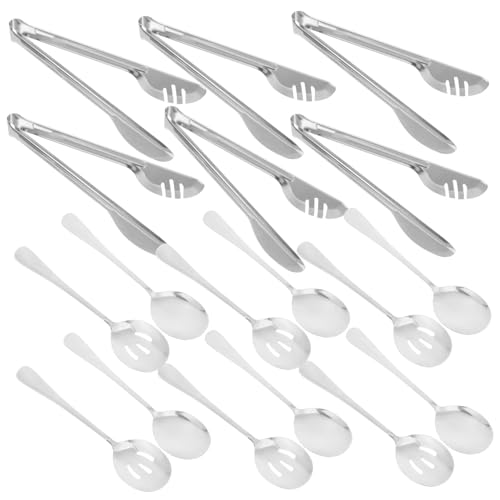 GREENADSCAPE 18 Stück Teiliges Servierbesteck Set Buffetlöffel Schöpflöffel Salatgreifer Hochzeiten Catering Partys Küchengebrauch von GREENADSCAPE