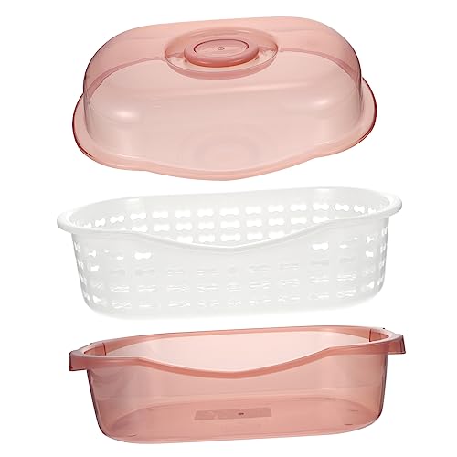GREENADSCAPE 1Stk Abtropfkorb Spülsieb Sieb Babyhalter Fruchtsieb Wasserfilter für zuhause Lebensmittelbehälter abflusskorb drainbasket ablaufkorb Küchengerät Küchenorganisator Plastik Rosa von GREENADSCAPE