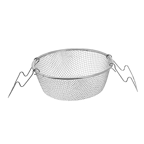 GREENADSCAPE Frittierkorb aus Edelstahl 22 cm Durchmesser Frittierkorb mit Griff Frittierkorb für Hühnchen Pommes Frites von GREENADSCAPE