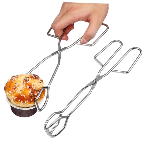 GREENADSCAPE 2er Set Edelstahl Küchenzange Multifunktionale Grillzange Hitzebeständig Brot Und Lebensmittelzange Für BBQ Kochen Und Camping von GREENADSCAPE