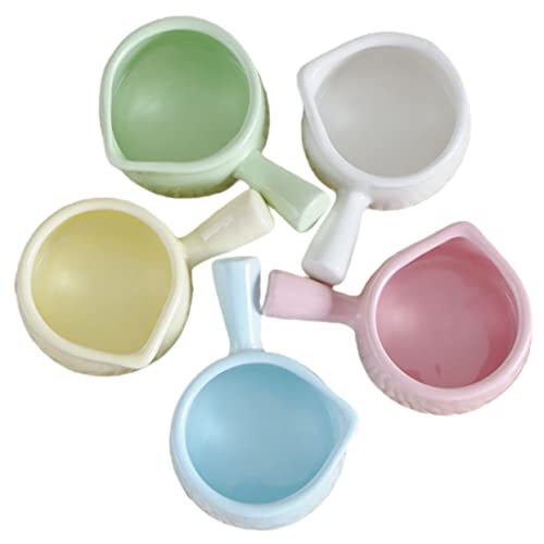 GREENADSCAPE 5st Milchbecher Aus Keramik Mini-milchglas Kaffeesahne Sauciere Aus Porzellan Mit Katzenmuster Tassen Latte Espresso Kaffee Milchflaschen Mit Deckel Karton Kaffeespender Saucenkrug von GREENADSCAPE