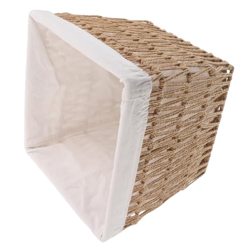 GREENADSCAPE Gewebter Brotkorb: Handgefertigter Brotkorb Aus Papierseil Mit Baumwollstoff-innenfutter – Gewebter Aufbewahrungsbehälter Für Obst, Kleinigkeiten, Essenspartys von GREENADSCAPE