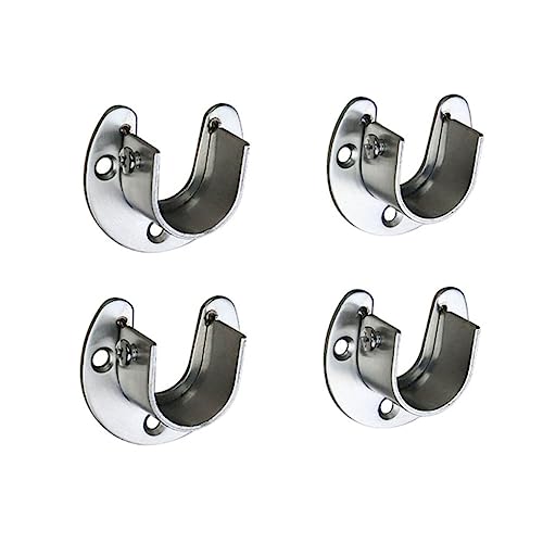 GREENADSCAPE 4 Stück 32 Mm Rundrohr Gardinenstangenhalter Vorhangstangenhalterungen U-förmige Stangenendstücke Robuste Edelstahl-Halter Mit Schrauben Langlebig Und Rostfrei von GREENADSCAPE
