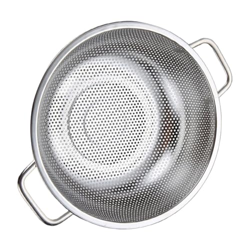 GREENADSCAPE Obstwaschkorb Nudelabtropfgestell Über Dem Spülbeckensieb Nudelsieb Aus Metall Edelstahlsieb Mit Griff Feinmaschiges Sieb Siebe Für Die Küche Kleines Sieb Silver Rostfreier Stahl von GREENADSCAPE