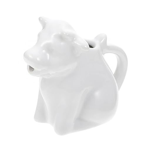 GREENADSCAPE Tierförmiger Keramikkännchen Milchbecher 50ML Praktischer Sauce Cup Niedlicher Kuh Form Ideal Für Milch Kaffee Und Kreative Latte Art Weißes Design von GREENADSCAPE