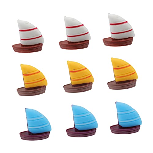 GREENADSCAPE Tortenaufsatz-Set mit Miniatur-Segelbooten im mediterranen Stil 9-teilig im Marine-Stil für -Projekte von GREENADSCAPE
