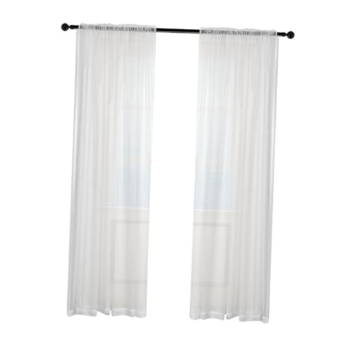 GREENADSCAPE Transparente Voile Vorhänge Für Wohn Und Schlafzimmer Halbtransparent Modernes Design Für Fensterdekoration Und Lichtdurchlässigkeit Weiß von GREENADSCAPE