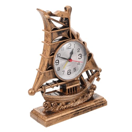 GREENADSCAPE Segelboot-skulptur-wecker Retro-Uhr Tischuhr Für Langlebig Und Sicher Verschleißfest Und Rostbeständig Platzsparend Und Leicht Zu Verstauen von GREENADSCAPE