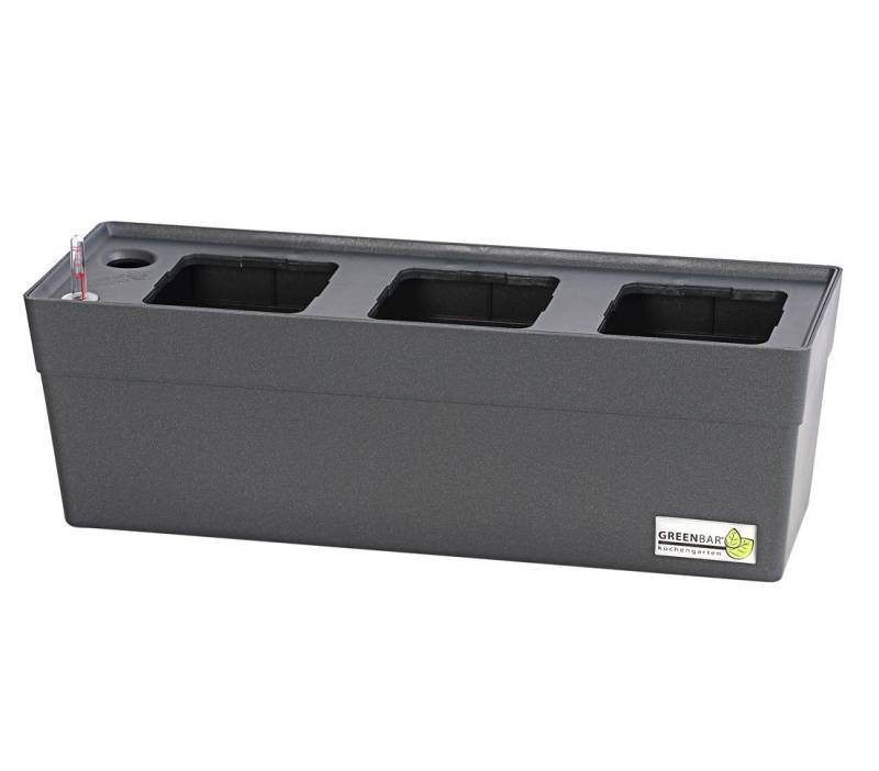 GREENBAR Kräutertopf Kräuterkasten, 48 x 16 x 15.5 cm, für 3 Kräutertöpfe, ganzjährig frische Küchenkräuter von GREENBAR