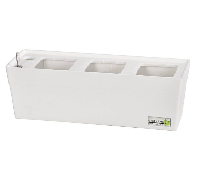 GREENBAR Kräutertopf Kräuterkasten, 48 x 16 x 15.5 cm, für 3 Kräutertöpfe, ganzjährig frische Küchenkräuter von GREENBAR