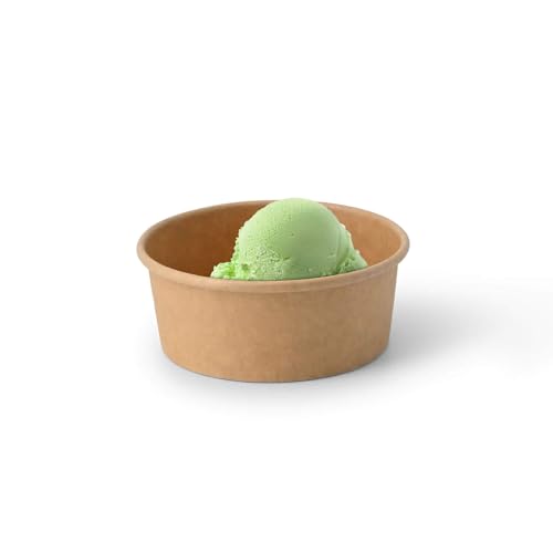 GREENBOX 50x Eisbecher Pappe 100 ml braun - Einwegbecher plastikfrei und biologisch abbaubar - Dessertschale To-go-Becher von GREENBOX