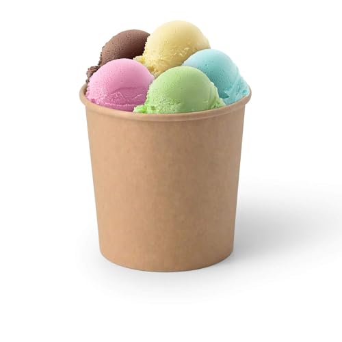 GREENBOX 50x Eisbecher Pappe 300 ml braun - Einwegbecher plastikfrei und biologisch abbaubar - Dessertschale To-go-Becher GREENBOX 50x Eisbecher Pappe 300 ml braun - Einwegbecher plastikfrei und biologisch abbaubar - Dessertschale To-go-Becher von GREENBOX