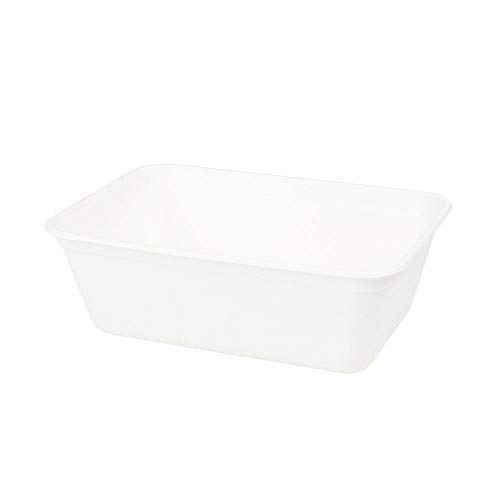 GREENBOX Bio Einweg Zuckerrohr Bagasse Schalen Einweggeschirr biologisch abbaubar I Hochwertige Menü-Box ungeteilt Einweg-Schale kompostierbar 500 ml I 50 Menü-Schalen rechteckig 12x17 cm weiß von GREENBOX