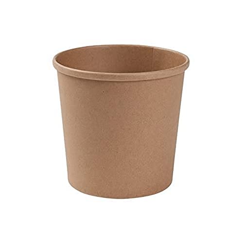 GREENBOX Bio Pappbecher Speisebecher Kraft-Karton Becher braun I Kompostierbare Becher mit PLA Innenbeschichtung Suppen-Becher To Go Eisbecher Pappe I 25 Bio Einweg-Becher biologisch abbaubar 600 ml von GREENBOX