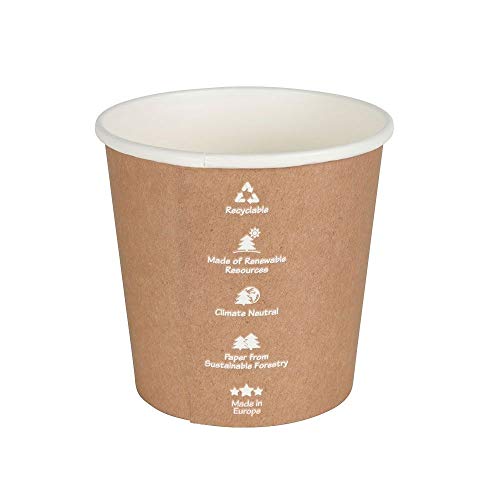 GREENBOX Karton Universalbecher 300 ml 25 Stück Pappbecher to go biobeschichtet Ø 91 mm, umweltfreundlich, stabil & recycelbar, aus nachhaltiger Forstwirtschaft von GREENBOX