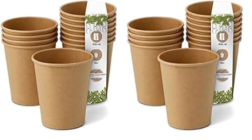 GREENBOX Kompostierbare Bio Einweg Becher I Einmalbecher Getränkebecher Wegwerfbecher Papierbecher mit PLA Beschichtung I 50 Stück Coffee to go Pappbecher braun ungebleicht 200 ml 8 oz (Packung mit 2) GREENBOX Kompostierbare Bio Einweg Becher I Einmalbecher Getränkebecher Wegwerfbecher Papierbecher mit PLA Beschichtung I 50 Stück Coffee to go Pappbecher braun ungebleicht 200 ml 8 oz (Packung mit 2) von GREENBOX
