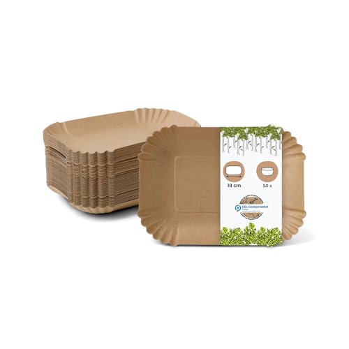 GREENBOX Pappschalen eckig 18 x 13 x 3 cm I Imbissteller braun aus Recyclingkarton für Pommes Currywurst etc. I recycelbar - umweltfreundlich I Pommesschalen rechteckig 50 Stück GREENBOX Pappschalen eckig 18 x 13 x 3 cm I Imbissteller braun aus Recyclingkarton für Pommes Currywurst etc. I recycelbar - umweltfreundlich I Pommesschalen rechteckig 50 Stück von GREENBOX