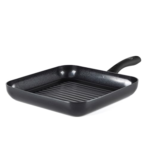 GreenChef Diamond Grillpfanne (28 cm), gesunde keramische Antihaftbeschichtung, PFAS-frei, induktionsgeeigent, spülmaschinenfest, backofenfest, Rot von GreenChef