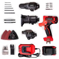 Greencut - 3-in-1-Akku-Multi-Tool 20V, Multifunktions-Stichsäge, Schaber, Bohrmaschine und Schraubendreher, inkl. 2,0Ah-Akku und Ladegerät MH202-3 von GREENCUT