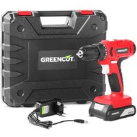 Akku-Bohrmaschine TD210L, 1,3Ah 21V Lithium-Akku, Drehzahl 1500 U/min, inklusive Akku, Ladegerät und Transportkoffer Greencut von GREENCUT