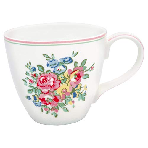 GREENGATE FRANKA Porzellantasse weiß mit Blumen 9 cm STWMUGFRA0106 von GreenGate