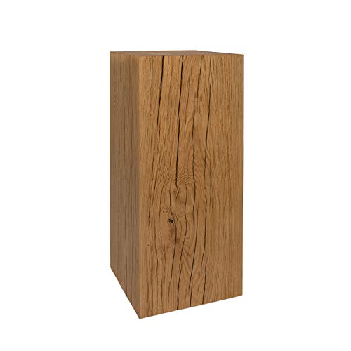 GREENHAUS Naturmassivmöbel Holzblock massiv Eiche 25x25x80 cm Handarbeit aus Deutschland Holzklotz Holzhocker Beistelltisch Eiche von GREENHAUS Natürlich wohnen
