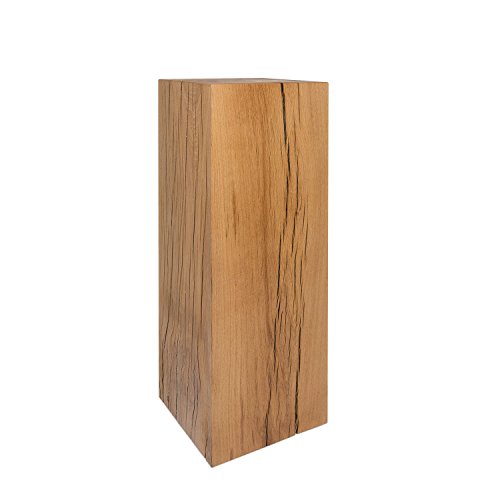GREENHAUS Natürlich wohnen Naturmassivmöbel Holzblock Eiche Massiv 30x30x90 cm Handarbeit aus Deutschland Holzwürfel Holzklotz Dekosäule von GREENHAUS Natürlich wohnen